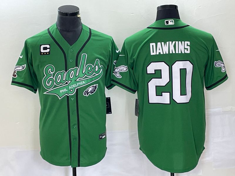 Men Philadelphia Eagles #20 Dawkins Green Co Branding Game NFL Jersey style 3->philadelphia eagles->NFL Jersey